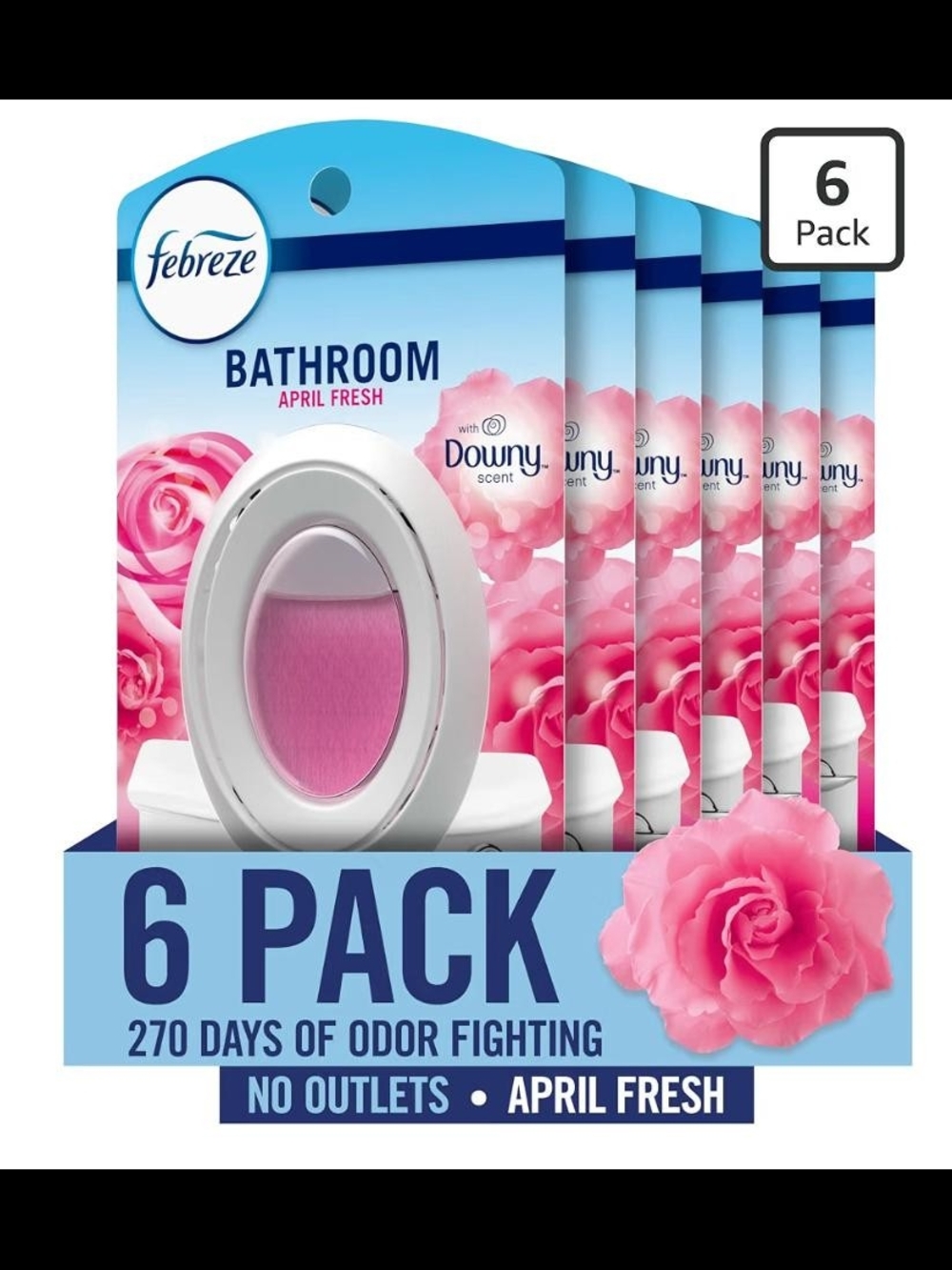 Febreze Bathroom Clip Air Freshener - April Fresh (Pink) - 6 Pack